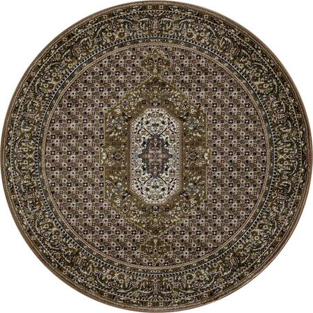 ART CARPET 8 Ft. Arbor Collection Downton Woven Round Area Rug, Brown 21469